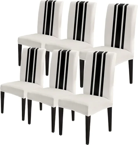 Miniatura 24 de Funda para silla de comedor, diseño de árbol de Navidad, leopardo, rojo, verde, negro, blanco, copos de nieve, protector para silla de invierno