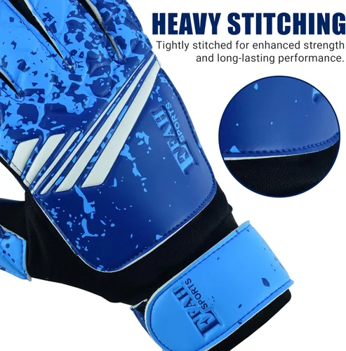 Miniatura 4 de Guantes de portero de fútbol para niños y jóvenes, guantes de portero de fútbol con agarres fuertes Azul