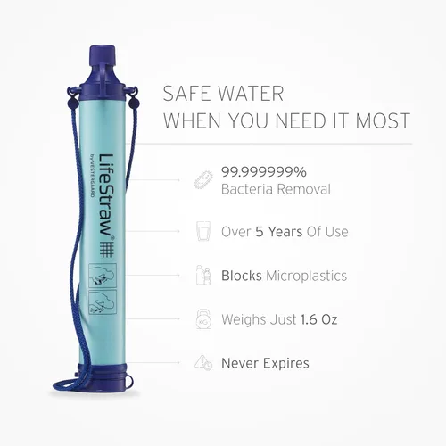 Miniatura 3 de LifeStraw Filtro de agua personal para senderismo, camping, viajes y preparación para emergencias Azul