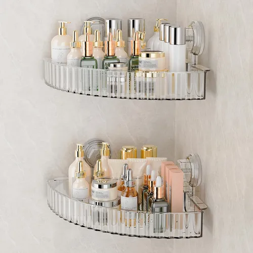Organizador de ducha esquinero con ventosa para baño, decoración del hogar y cocina, sin capacidad de perforación, estantes de ducha extraíbles y
