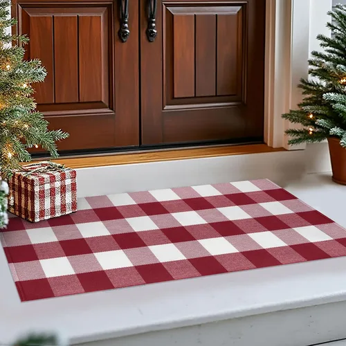 Miniatura 38 de IOHOUZE Alfombra Rayada Gris y Blanca - 27.5" X 43" Tapetes para Puerta Delantera al Aire Libre, Alfombra Lavable para Decoración de Porche