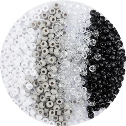 Miniatura 19 de QPIXVB 1100 PIEZAS Cuentas de Pony Blancas, Kit de Cuentas para Pulseras de Amistad, Cuentas para Hacer Joyas y Pulseras, Cuentas para Trenzar