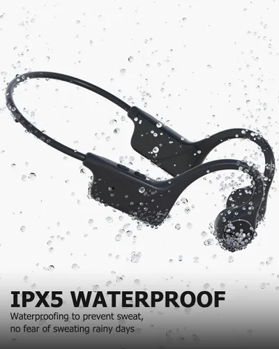 Miniatura 5 de MONODEAL Auriculares de conducción ósea Bluetooth Auriculares inalámbricos IPX5 impermeables con micrófono Auriculares deportivos de larga duración