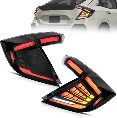 Miniatura 11 de Conjunto de luces traseras VLAND Compatible con Honda Civic Hatchback/Tipo R de 10ª generación 2018-2022 (No para Coupe), lámpara trasera con DRL