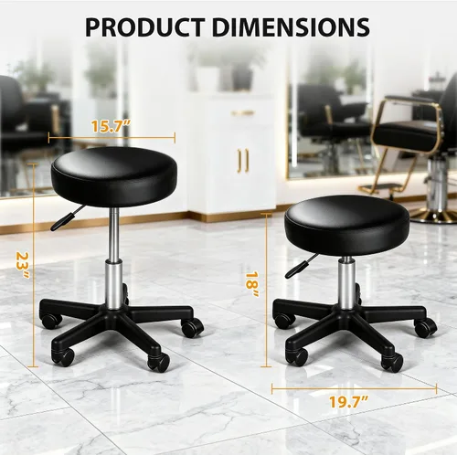 Miniatura 3 de Nova Microdermabrasion Taburete giratorio con ruedas, taburete giratorio ajustable para dibujar tatuajes, silla de oficina para barra de masaje
