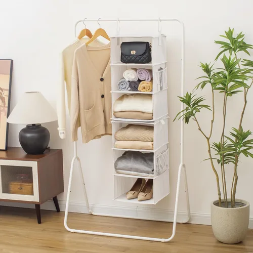 Miniatura 2 de StorageWorks Organizador de armario jumbo de 6 estantes, dos estantes colgantes separables de 3 estantes para armario, 13 pulgadas de profundidad x