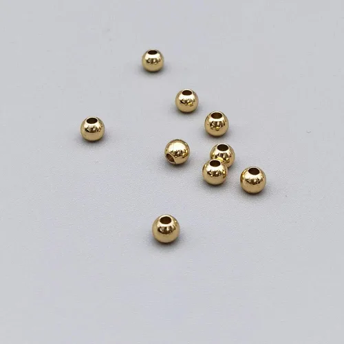 Miniatura 2 de INSPIRELLE - 300 cuentas pequeñas de 2,5 mm de latón chapado en oro pálido duradero. Cuentas redondas de metal sueltas para hacer joyas de pulsera