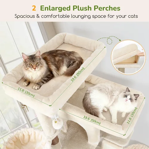 Miniatura 2 de Globlazer Árbol para gatos extra grande, torre de 80 pulgadas XXL de altura, árbol para gatos alto para múltiples gatos de interior, gatos adultos