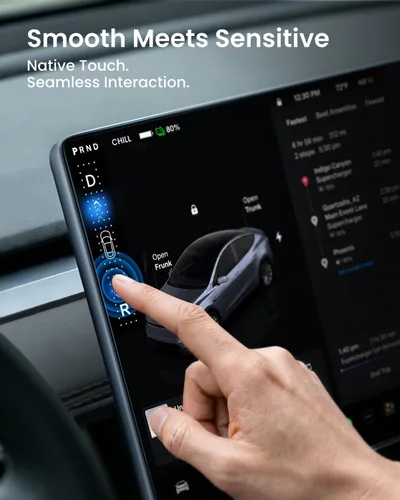 Miniatura 7 de REEVAA Protector de pantalla para Tesla Model Y Premium 2025, antirreflejos y sin huellas dactilares, vidrio templado aeroespacial 9H
