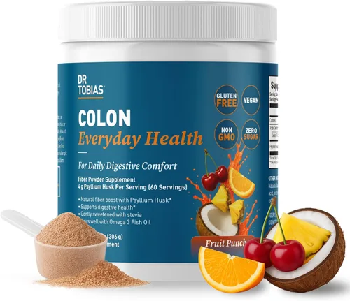 Miniatura 6 de Dr. Tobias Colon 14 Day Cleanse & Colon Everyday Health Fruit Punch - Limpiador de colon a corto plazo y bebida diaria de fibra de psyllium