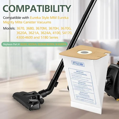 Miniatura 2 de 20 bolsas de repuesto para aspiradora estilo MM compatibles con aspiradoras de recipiente Eureka Style MM Eureka Mighty Mite 3670 y 3680, reemplazan