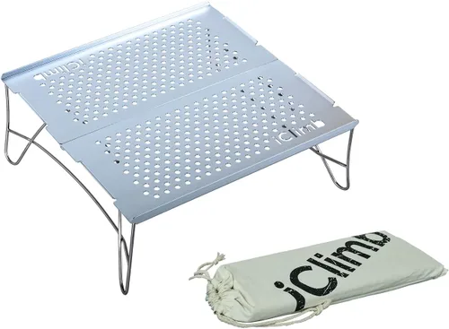 Miniatura 11 de iClimb Mini mesa plegable individual ultraligera y compacta para mochileros, camping, senderismo, playa, picnic (plata - L)