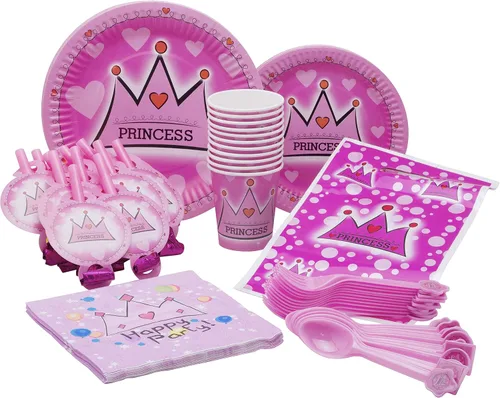 Miniatura 10 de Paquete de fiesta temática de sirena, platos de papel desechables, vasos, servilletas, tenedores, cucharas, bolsas de regalo y sopladores de fiesta