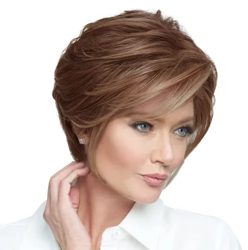 Miniatura 35 de Raquel Welch Go To Style - Peluca de pelo corto versátil y favorecedora de Hairuwear, gorra media, castaño iluminado por el sol RL10/12