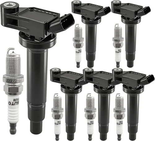 Paquete de Bobina de Encendido UF267 9091902234 y Bujía de Iridio 4504 Juego de 6 Piezas Compatible con Toyota Camry 2002-2006, Highlander