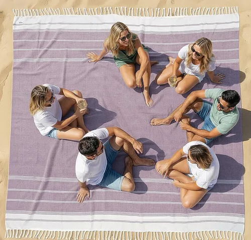 Miniatura 10 de LANE LINEN - Paquete de 4 toallas de playa de gran tamaño, toalla de piscina prelavada, extragrande, de secado rápido y sin arena, toalla de viaje