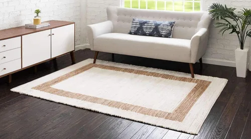 Miniatura 3 de Unique Loom Chindi - Alfombra rectangular de yute (2 x 3 pies 1 pulgada, rectangular, blanco y natural/natural)