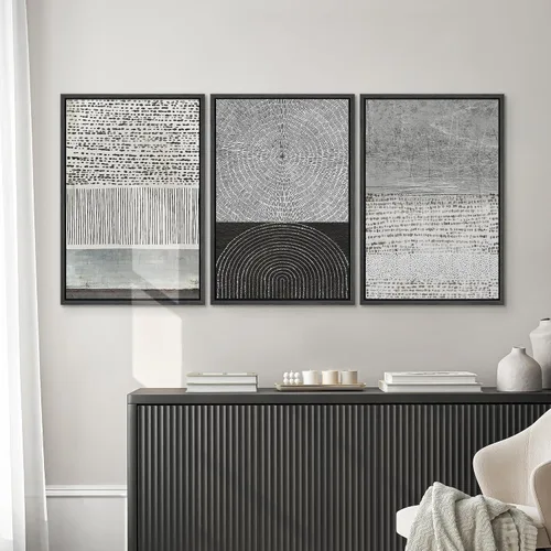 Miniatura 140 de SIGNWIN Lienzo enmarcado para pared, arte con pinceladas de flujo neutro en tonos beige abstractos, ilustraciones, arte moderno, decorativo