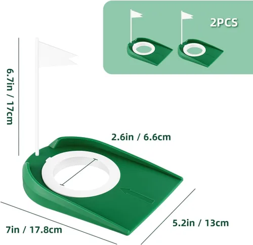 Miniatura 2 de Paquete de 2 tazas de golf con bandera para poner agujeros de golf para interiores
