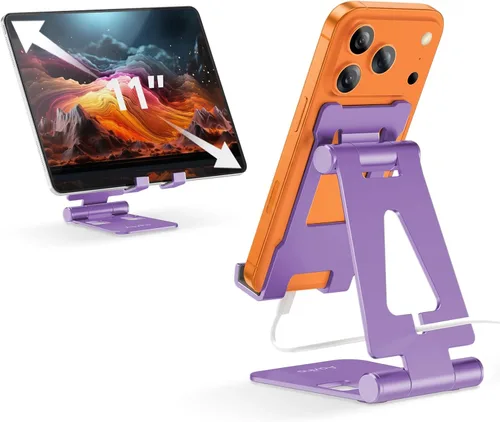 Aoviho Soporte de teléfono celular para escritorio, soporte ajustable para teléfono de escritorio, base plegable para teléfono móvil para iPhone 17