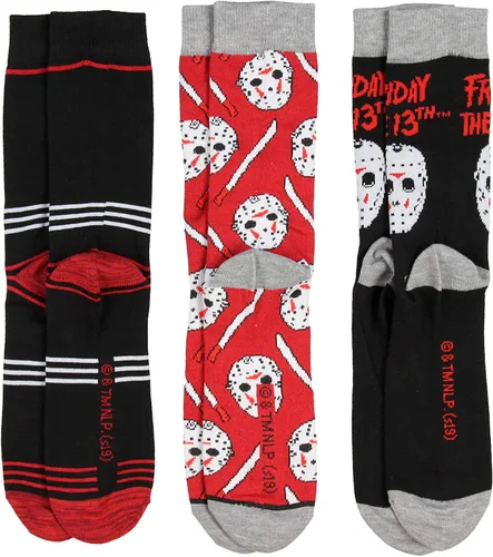 Miniatura 3 de Friday The 13th Jason Voorhees - Máscara de hockey para adultos, paquete de 3 calcetines para hombre, Varios