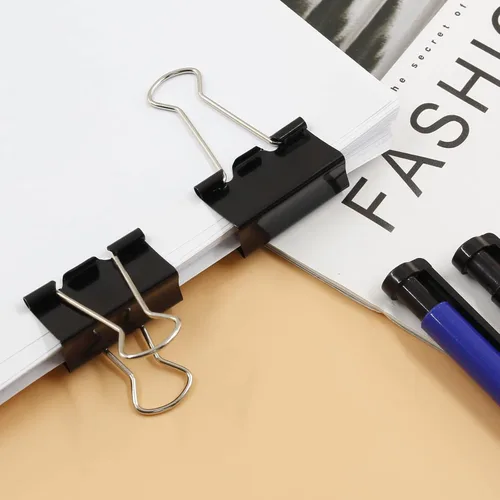 Miniatura 6 de Paquete de 40 clips medianos para carpeta, 1 1/4 pulgadas / 1.260 in, abrazaderas de papel de metal negro para oficina, escuela, hogar, bricolaje