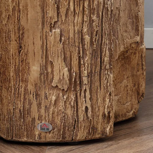 Miniatura 9 de HOMCOM Taburete de tocón de árbol, mesa auxiliar decorativa con mesa redonda, mesa auxiliar de hormigón con acabado de grano de madera