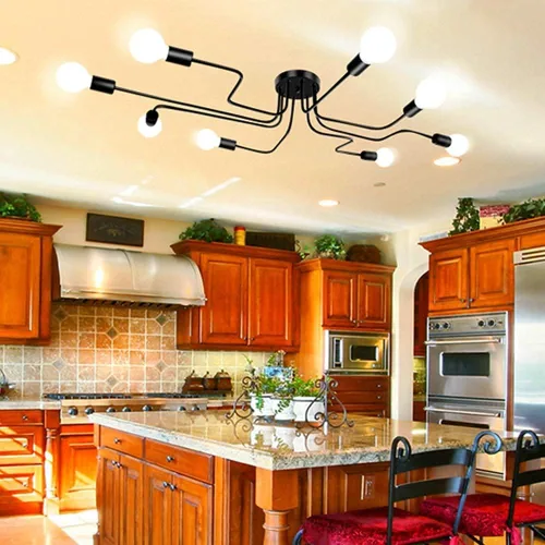 Miniatura 6 de jose2015 Lámpara moderna Sputnik, lámpara de techo negra para comedor con enchufe E26, lampara para Comedor Moderna para cocina, sala de estar