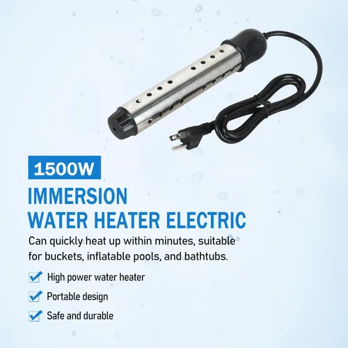 Miniatura 3 de Calentador de Inmersión, Calentador de Agua Sumergible, 1500W/1000W-110V Calentador de Agua de Inmersión Eléctrico Portátil Adecuado para Camping