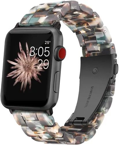 Miniatura 10 de Wongeto - Correa de resina compatible con Apple Watch Band (38mm 40mm) 1.496 pulgadas, 1.575 pulgadas, serie 5/4/3/2/1 para mujer y hombre con Rosa