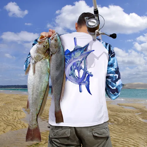 Miniatura 35 de Palmyth - Camiseta de pesca para hombre, con manga larga, protección solar ultravioleta FPU 50+, con bolsillo