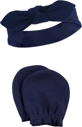 Miniatura 16 de Hudson Baby Conjunto de diadema de algodón y manoplas para rascar para bebé