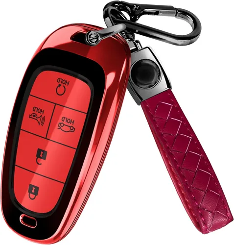 Miniatura 23 de Lucrum Compatible con funda para llavero Hyundai y llavero de cuero, funda para llavero para Santa Fe, Sonata, Tucson, Grandeur, Ioniq 5, Palisade