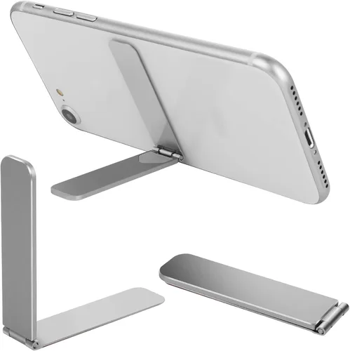 Miniatura 8 de Giantree Soporte para teléfono celular ultrafino, mini soporte ajustable para teléfono de aleación, soporte para teléfono portátil, soporte plegable