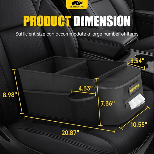 Miniatura 2 de MIKKUPPA Organizador de Asiento de Coche - Organizador para Asiento Delantero del Pasajero y Asiento Trasero con Caja de Paños y Portavasos, Caja