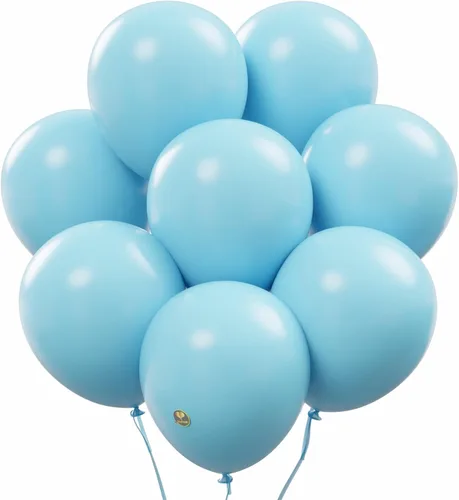 Miniatura 19 de AFTERLOON® - Globos de látex de goma natural de alta calidad, 50 unidades, color azul claro de 10 pulgadas, color mate, duradero, grueso, extra