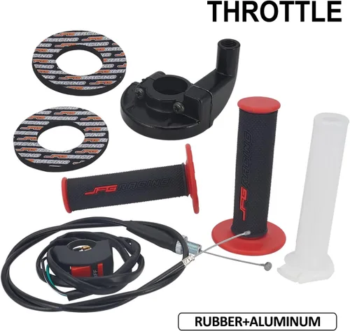 Miniatura 2 de JFG RACING Acelerador giratorio de motocicleta de 7/8" 22mm con empuñaduras y interruptor de parada universal para CRF50 KLX SSR TTR 110 125 150 200