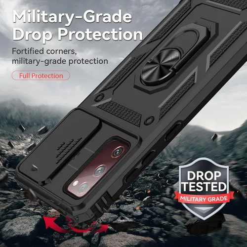 Miniatura 3 de HNHYGETE Funda para Galaxy S20 FE 5G con protector de pantalla: [grado militar de 20 pies probada en caídas] anillo a prueba de golpes para Samsung