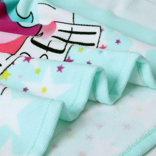 Miniatura 4 de Toalla de playa con capucha de unicornio para niñas de 1 a 5 años, toalla de poncho para piscina y baño, con bolsa portátil (unicornio mágico)