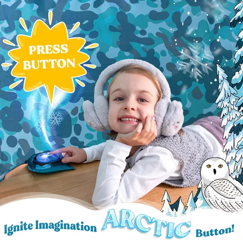 Miniatura 5 de W&O Aerodome Arctic Camo con luces LED y sonido, se infla en segundos para niños de 3 a 12 años (ventilador no incluido)