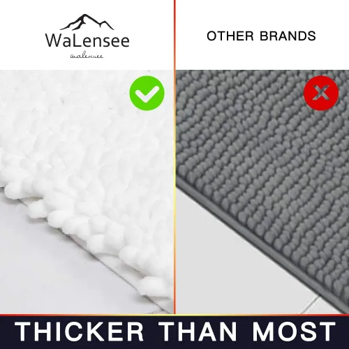 Miniatura 162 de Walensee Alfombra de baño antideslizante (24x17 pulgadas, rosa polvoriento) absorbente de agua, súper suave, lanuda de felpilla, lavable a máquina