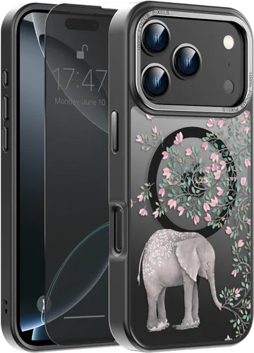 Miniatura 9 de Goodon Funda para iPhone 17 Pro con protector de pantalla de privacidad, compatible con Magsafe, a prueba de golpes, translúcida mate, bonita funda