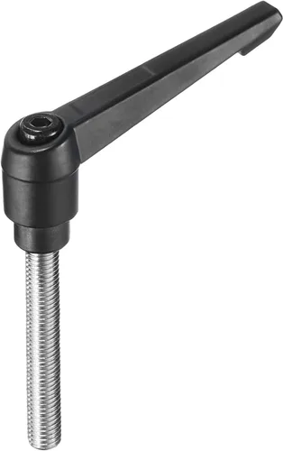 Miniatura 29 de uxcell Manija de palanca de sujeción ajustable M5 x 0.787 in óxido negro métrico acero al carbono macho roscado perillas de mano con botón