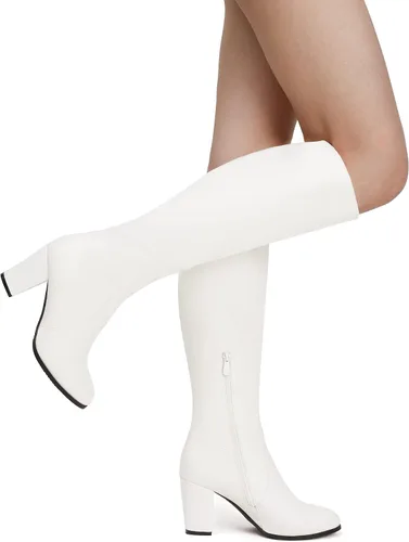 Miniatura 5 de DREAM PAIRS - Botas altas de tacón grueso para mujer, largo por encima de la rodilla