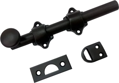 Miniatura 29 de QCAA Perno de puerta holandés de latón macizo, 36 ", latón pulido lacado, 1 paquete, hecho en Taiwán 35.8 in - Latón pulido lacado