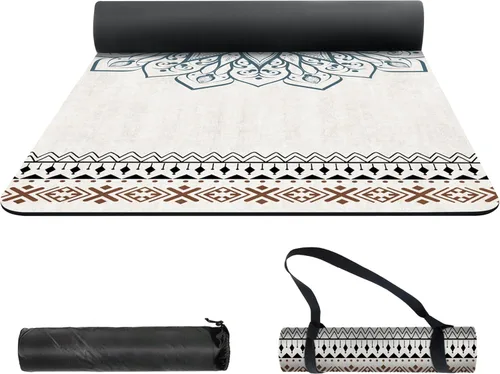 Miniatura 2 de nuveti Alfombrilla de yoga con estampado extra grueso de elastómero termoplástico antideslizante con bolsa de transporte, 72 x 24 pulgadas, extra QQS