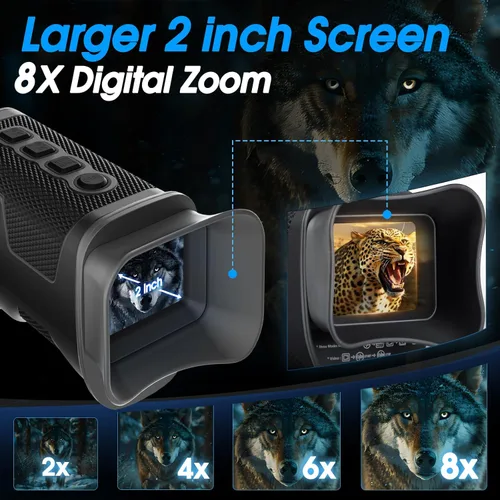 Miniatura 3 de Visión nocturna monocular 4K digital infrarroja visión nocturna con pantalla de 2 pulgadas más grande, zoom digital 8X, batería recargable de 2200
