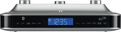 Miniatura 2 de iLive Sistema de música para debajo del gabinete con altavoces estéreo incorporados y radio FM/puerto USB, compatible con archivos MP3, puerto Aux