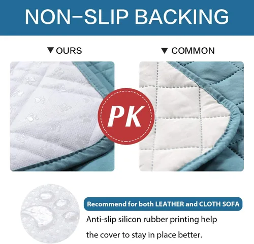 Miniatura 6 de H.VERSAILTEX - Funda protectora para sillón reclinable 100% impermeable, acolchada, con correa elástica y parte posterior con huellitas de silicón