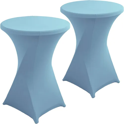 Miniatura 7 de Paquete de 2 Fundas para Mesa de Cóctel de Spandex Champán de 32x43 Pulgadas, Mantel de Cóctel Redondo Elástico, Funda de Mesa Highboy Ajustada